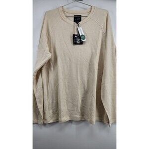 01.Algo Mens Off White XL Performance Waffle Henley Sweater NWT